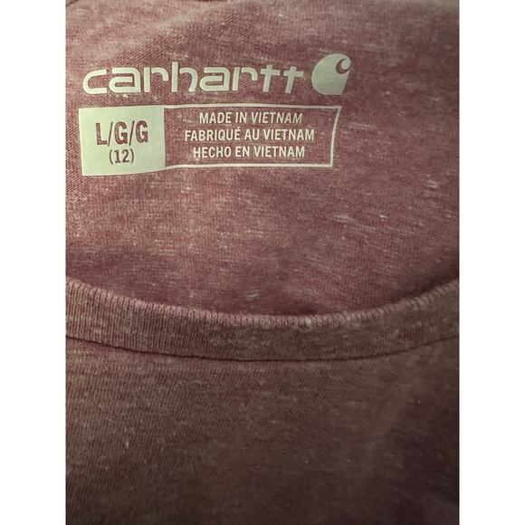 Carhartt Girls Short-Sleeve Crewneck Core Logo Tee, Rose Heather, Size Large - Picture 5 of 5